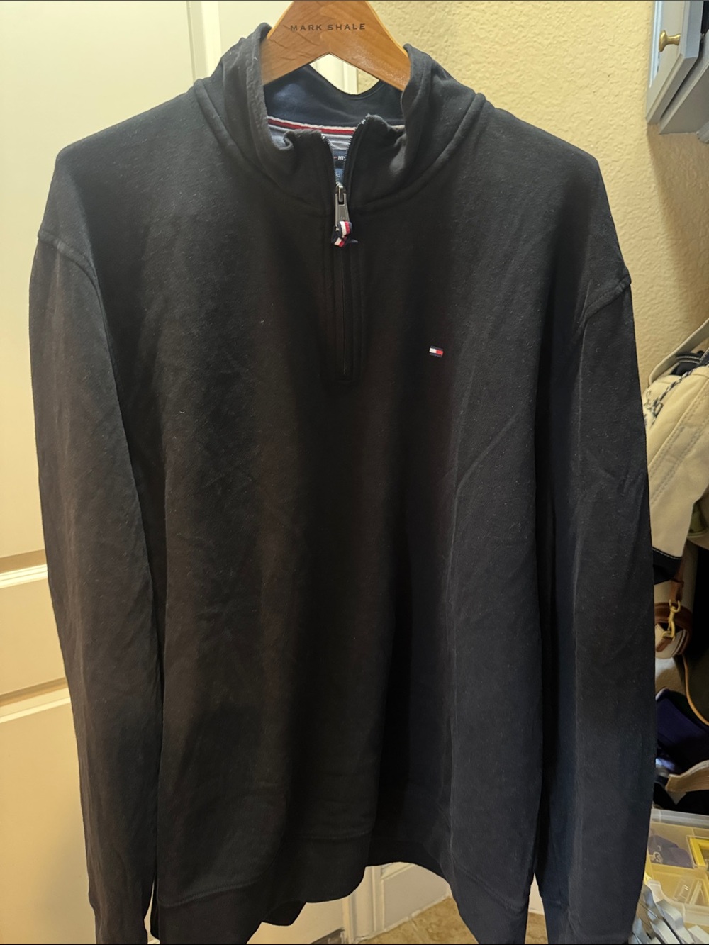 Tommy Hilfiger Men’s Black Half-Zip Pullover Sweater